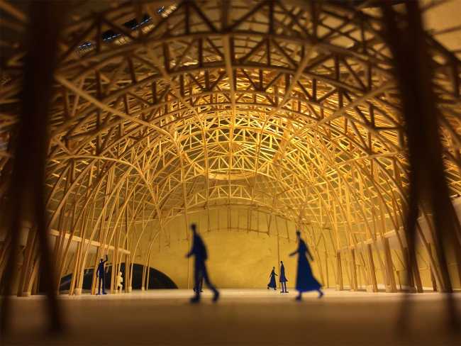 School interior with bamboo structure